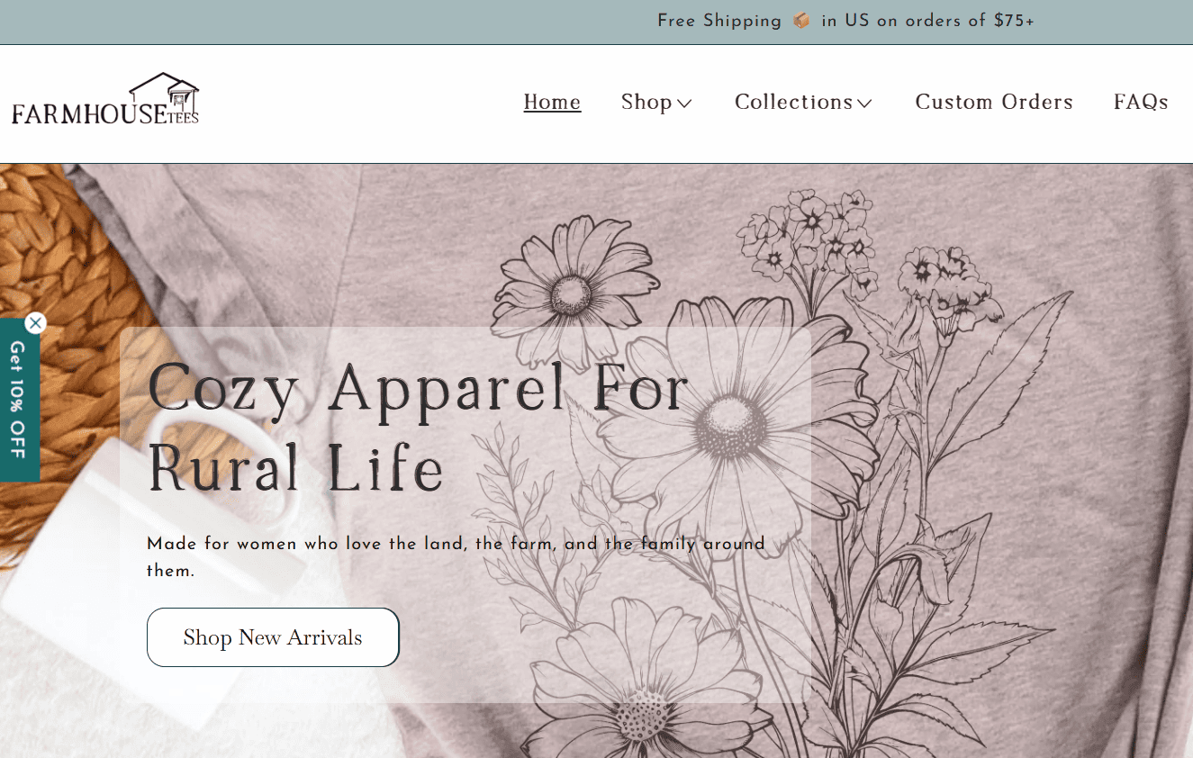 Farmhouse Tees Shopify website